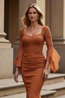 Load image into Gallery viewer, Mermaid Sunset Satin Ruffled Long Mother of the Bride Dress with Lace