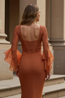 Load image into Gallery viewer, Mermaid Sunset Satin Ruffled Long Mother of the Bride Dress with Lace