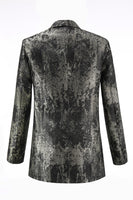 Load image into Gallery viewer, 2 Piece Black and Gold Peak Lapel Women Prom Suits with Sleeves