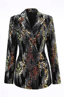 Load image into Gallery viewer, Sparkly Black Peak Lapel 2 Piece Sequin Women Prom Suits