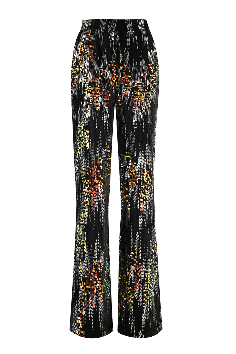 Load image into Gallery viewer, Sparkly Black Peak Lapel 2 Piece Sequin Women Prom Suits