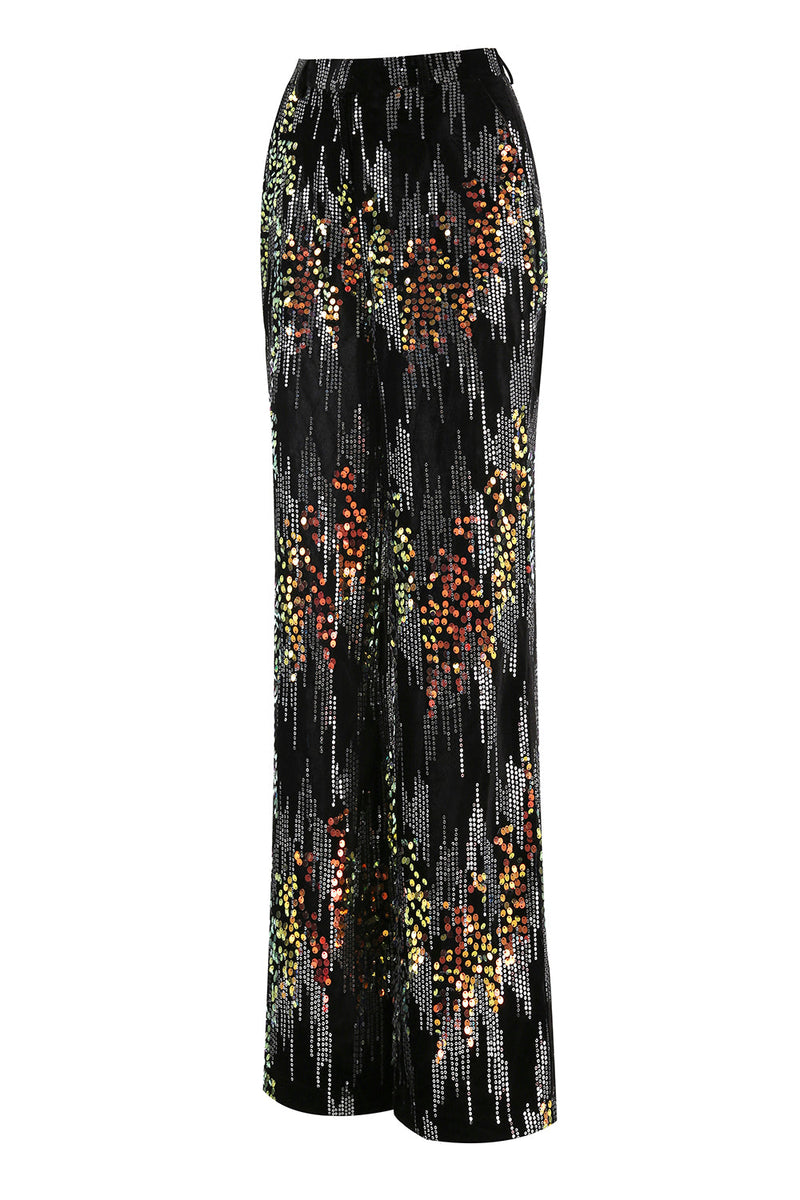 Load image into Gallery viewer, Sparkly Black Peak Lapel 2 Piece Sequin Women Prom Suits