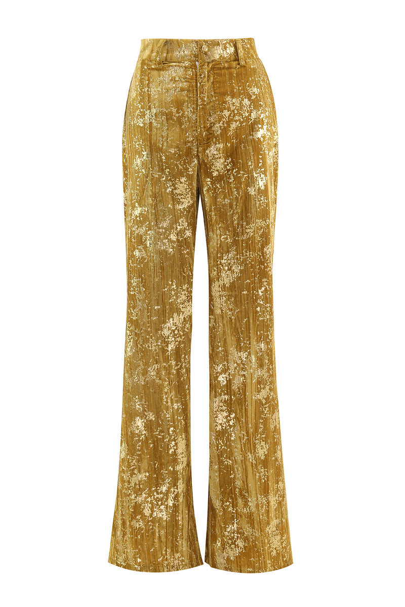 Load image into Gallery viewer, Sparkly Yellow 2 Piece Jacquard Peak Lapel One Button Women Prom Homecoming Suits