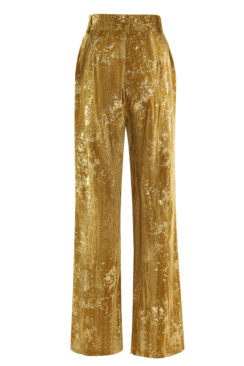 Load image into Gallery viewer, Sparkly Yellow 2 Piece Jacquard Peak Lapel One Button Women Prom Homecoming Suits