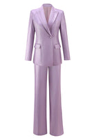 Load image into Gallery viewer, Wisteria 2 Piece Satin Peak Lapel One Button Women Prom Suits