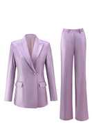 Load image into Gallery viewer, Wisteria 2 Piece Satin Peak Lapel One Button Women Prom Suits