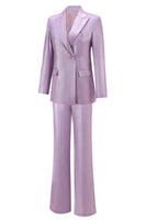 Load image into Gallery viewer, Wisteria 2 Piece Satin Peak Lapel One Button Women Prom Suits