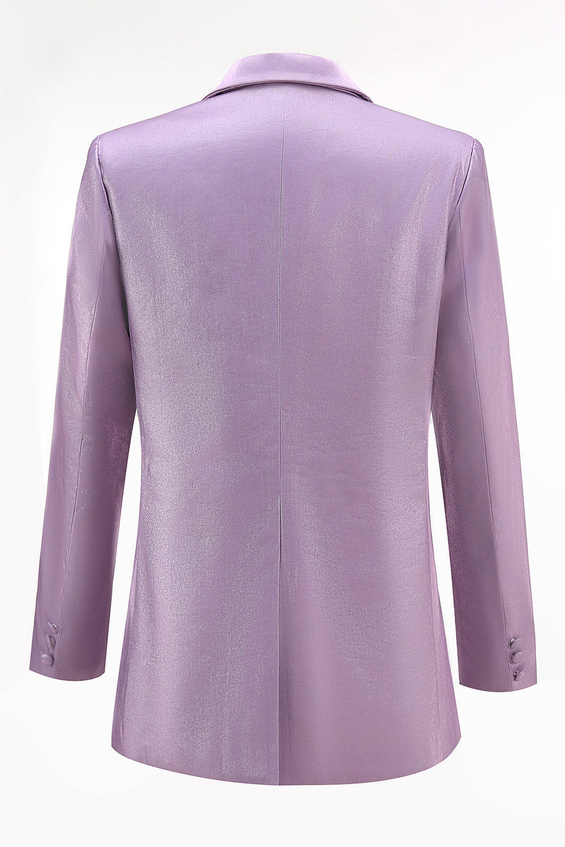 Load image into Gallery viewer, Wisteria 2 Piece Satin Peak Lapel One Button Women Prom Suits