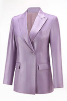 Load image into Gallery viewer, Wisteria 2 Piece Satin Peak Lapel One Button Women Prom Suits
