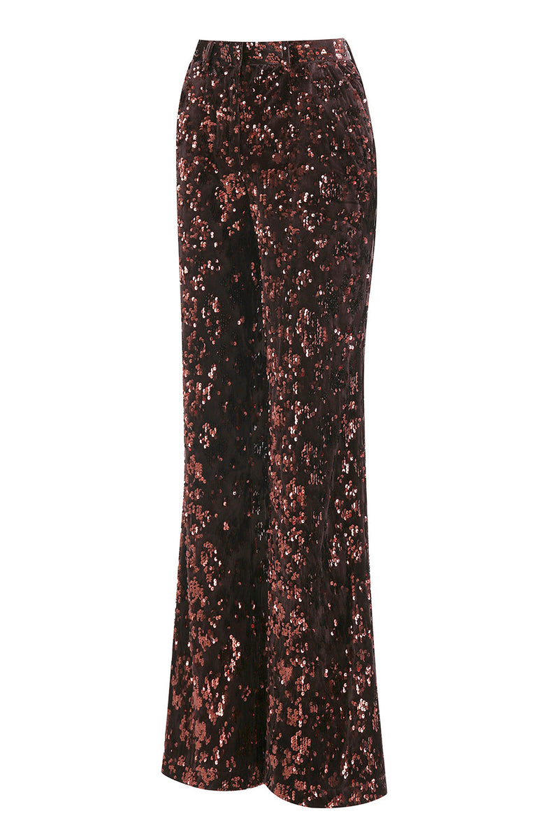 Load image into Gallery viewer, 2 Piece Sparkly Coffee Peak Lapel Sequin Women Prom Suits with Sash