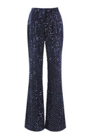 Load image into Gallery viewer, 2 Piece Sparkly Navy Sequin Peak Lapel Women Prom Suits