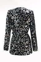 Load image into Gallery viewer, Sparkly Black Sequin 2 Piece Women Prom Suits with Sash