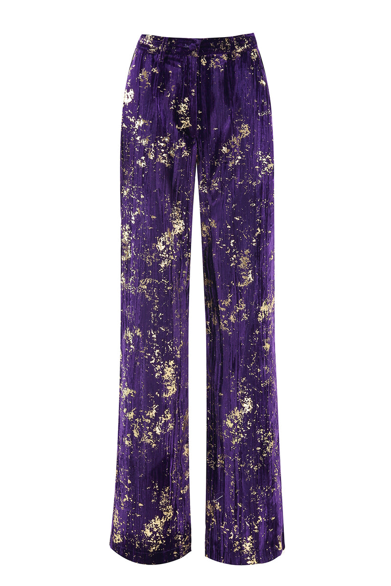 Load image into Gallery viewer, 2 Piece Sparkly Purple Jacquard Notched Lapel Women Prom Homecoming Suits