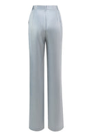 Load image into Gallery viewer, 2 Piece Dusty Blue Satin Peak Lapel Women Prom Suits with Sash