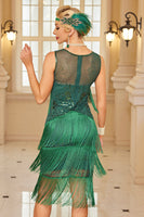 Load image into Gallery viewer, Sparkly Apricot Bodycon Fringed Short 1920s Dress with Sequins