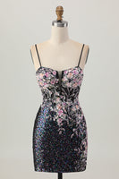 Load image into Gallery viewer, Sparkly Floral White Sequins Tight Short Corset Homecoming Dress