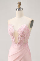 Load image into Gallery viewer, Foral Blush Tight Satin Short Corset Homecoming Dress with Lace