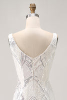 Load image into Gallery viewer, Sparkly White Tight V-Neck Short Homecoming Dress with Sequins