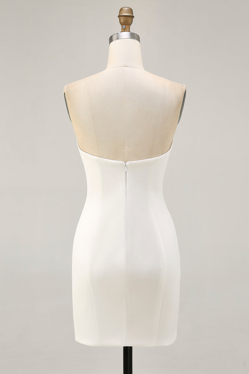 Load image into Gallery viewer, Sparkly White Floral Tight Sequined Short Homecoming Dress