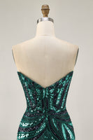 Load image into Gallery viewer, Sparkly Purple Beaded Tight Strapless Short Homecoming Dress