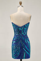 Load image into Gallery viewer, Sparkly Dark Green Tight Beaded Short Homecoming Dress