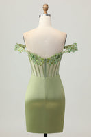 Load image into Gallery viewer, Sparkly Green Tight Short Corset Homecoming Dress