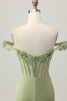 Load image into Gallery viewer, Sparkly Green Tight Short Corset Homecoming Dress