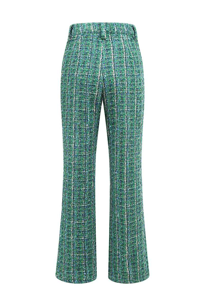 Load image into Gallery viewer, 2 Piece Dark Green Tweed Plaid Women Prom Suits