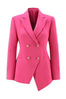 Load image into Gallery viewer, 2 Piece Fuchsia Peak Lapel Double Breasted Women Prom Suits