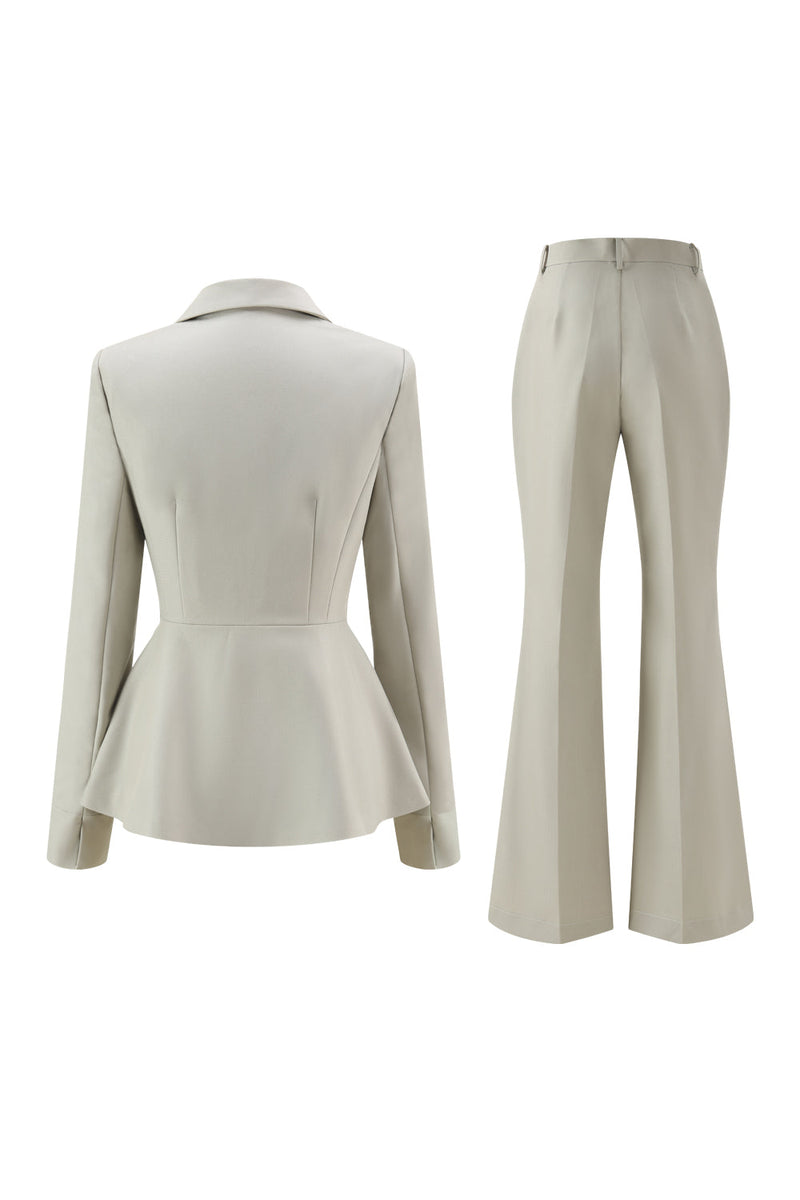 Load image into Gallery viewer, 2 Piece Grey Green One Button Notched Lapel Women Prom Suits