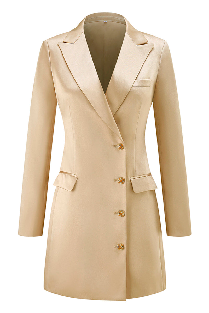 Load image into Gallery viewer, Champagne Single Breasted Peak Lapel Long Sleeves Prom Blazer