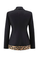 Load image into Gallery viewer, 2 Piece Black Shawl Lapel Leopard Printed Women Prom Suits with Bow