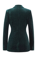 Load image into Gallery viewer, 2 Piece Sparkly Dark Green Single Breasted Peak Lapel Women Prom Suits