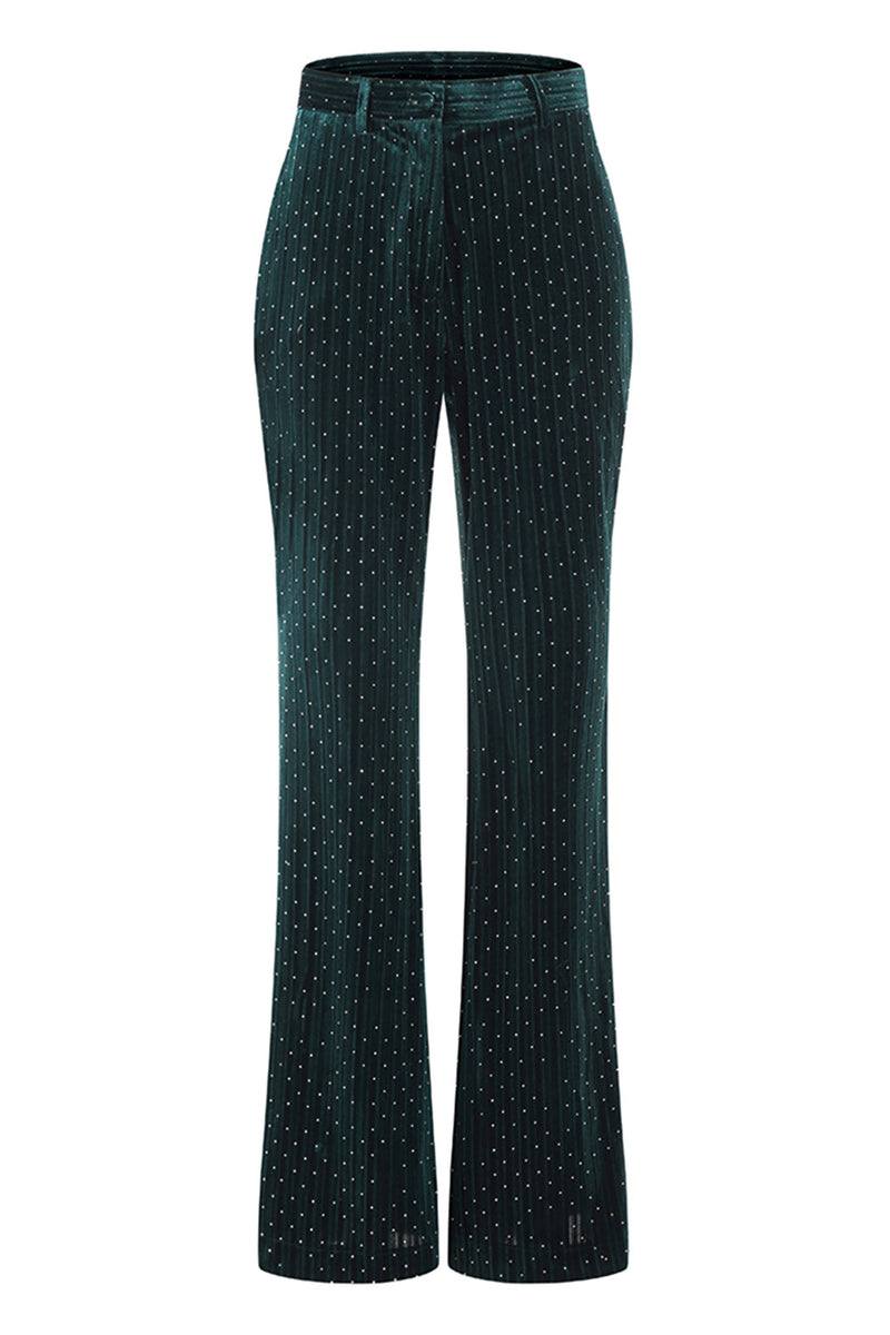 Load image into Gallery viewer, 2 Piece Sparkly Dark Green Single Breasted Peak Lapel Women Prom Suits