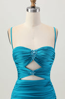 Load image into Gallery viewer, Sparkly Blue Tight Cut Out Short Homecoming Dress with Rhinestone