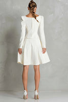 Load image into Gallery viewer, 2 Piece Ivory A Line Square Neck Long Sleeves Midi Business Suits