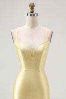 Load image into Gallery viewer, Sparkly Yellow Satin Tight Ruffled Short Homecoming Dress with Beading