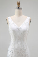 Load image into Gallery viewer, Sparkly White Tight V-Neck Short Homcoming Dress with Sequins