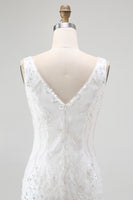 Load image into Gallery viewer, Sparkly White Tight V-Neck Short Homcoming Dress with Sequins