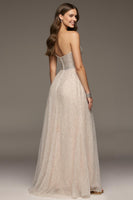 Load image into Gallery viewer, Sparkly Ivory Sweetheart A-Line Sequin Long Formal Dress