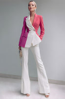Load image into Gallery viewer, 2 Piece White Patchwork Peak Lapel Prom Suits with Pockets