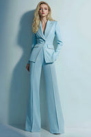 Load image into Gallery viewer, Blue 2 Piece One Button Peak Lapel  Prom Suits with Pockets