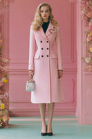 Load image into Gallery viewer, Pink Double Breasted A Line Midi Blazer Dress with Sleeves