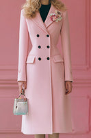 Load image into Gallery viewer, Pink Double Breasted A Line Midi Blazer Dress with Sleeves