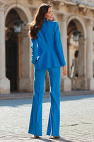 Load image into Gallery viewer, Blue 2 Piece Single Breasted Peak Lapel Business Suits with Pockets