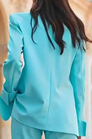Load image into Gallery viewer, Turquoise 2 Piece Peak Lapel Long Sleeves Business Suits with Pockets