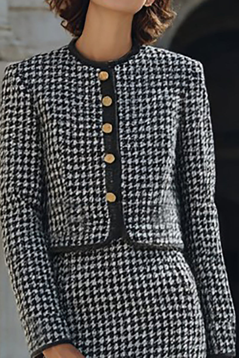 Load image into Gallery viewer, 2 Piece Grey Tweed Single Breasted Pencil Midi Interview Outfits