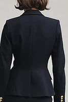 Load image into Gallery viewer, Black 2 Piece Pencil Notched Lapel Midi Business Suits