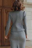 Load image into Gallery viewer, 2 Piece Grey Tweed Single Breasted Pencil Midi Interview Outfits