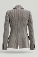 Load image into Gallery viewer, Grey Tweed Single Breasted Notched Lapel Work Blazer